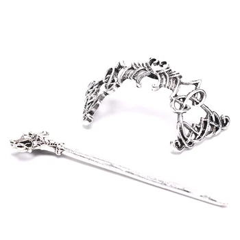 

1pcs Retro Large Knots Crown Hairpins Vintage Viking Runes Women Girl Hairpin Hair Clips Stick Slide Accessories
