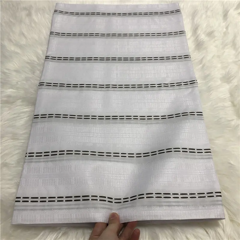 

Guinea Soft Atiku Fabric white color for Men polyester fibre African Style High Quality 10Yards jacquard fabric