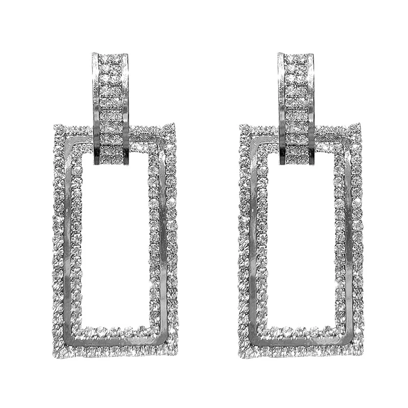 ER 30 Silver Модные серьги для женщин золотые серебряные черные красные массивные серьги-гвоздики серьги из сплава металлов ювелирные изделия аксессуары - Окраска металла: ER 30 Silver