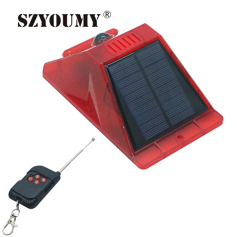 Home & Garden Solar Strobe Light with Motion Detector Solar Alarm Loud