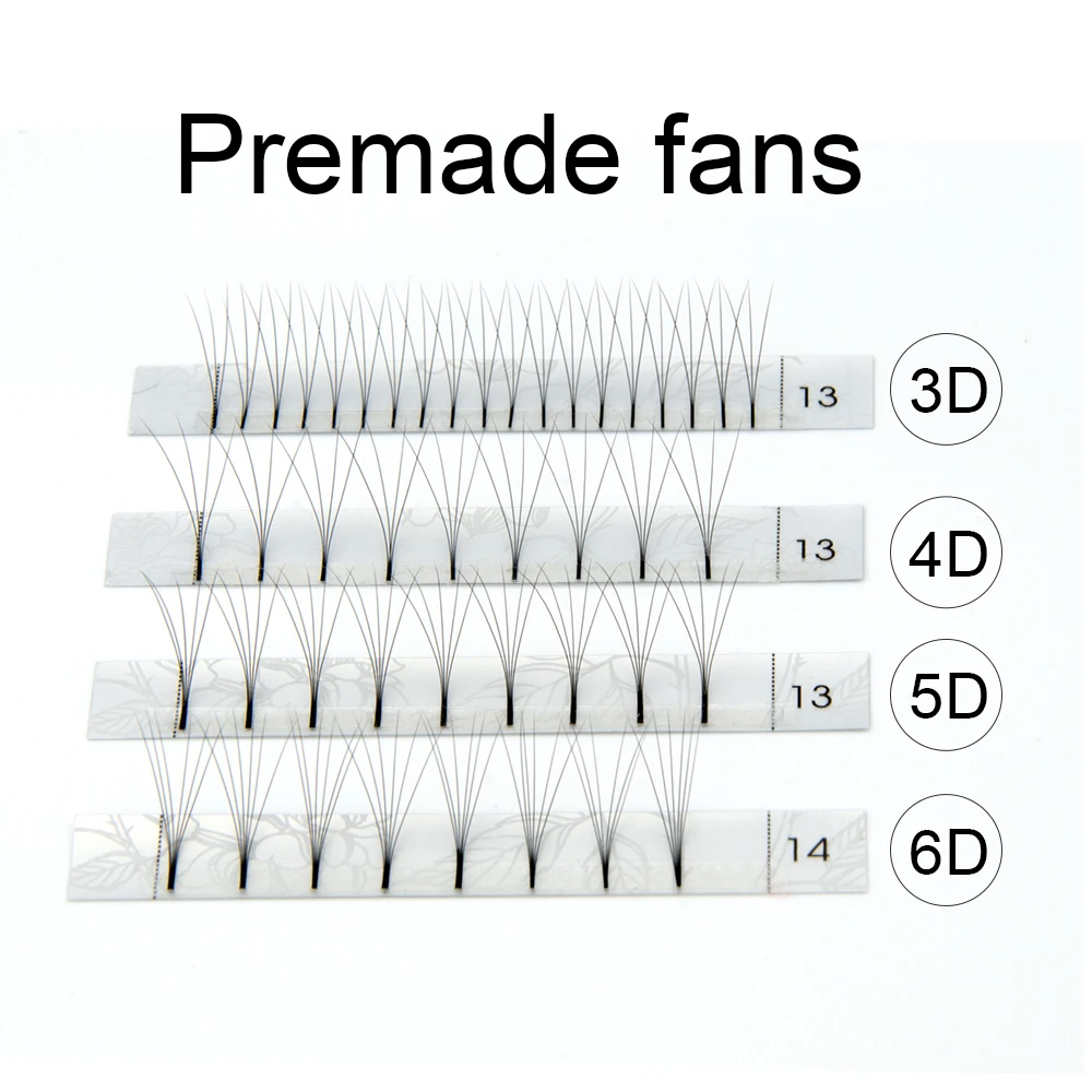 NAGARAKU 40 trays Premade Volume Fans 3d/4d/5d/6d Lash Russian Volume Eyelash Extensions Pre made Fans Soft Light weight Make up