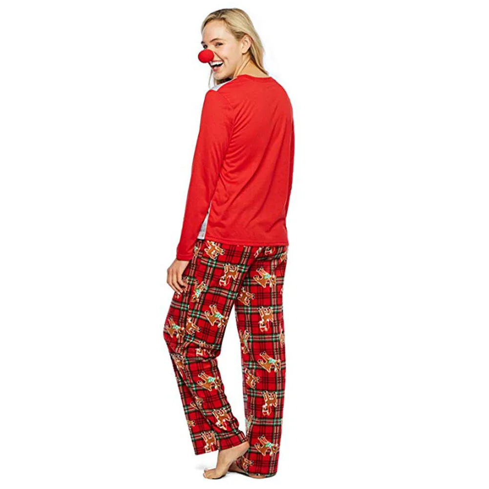 Рождественские пижамы; Семейные комплекты для взрослых, женщин, мужчин и детей; Новогодняя одежда с длинными рукавами; пижамы; комплект из 2 предметов