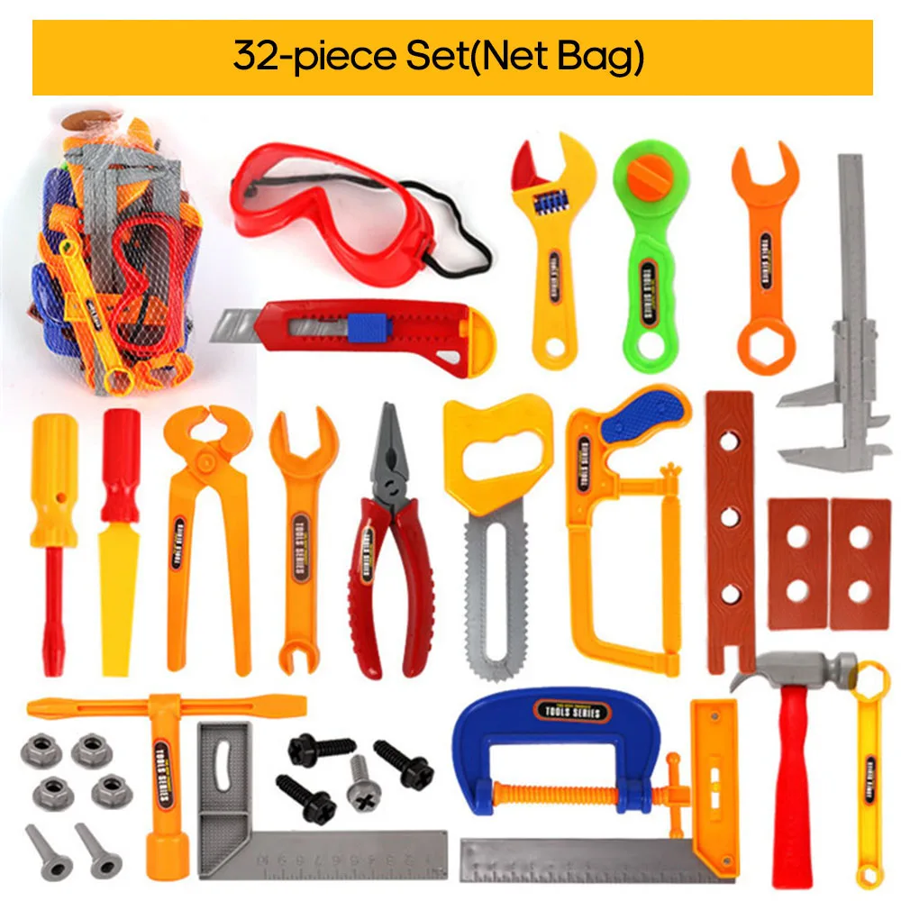 KKMOON профессиональный набор инструментов для детей ясельного возраста, аксессуары, развивающие игрушки, детский набор инструментов для игры, подарок для детей - Цвет: 32 Pcs Set No Boxed