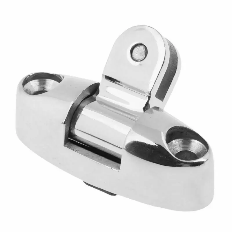 Boat Marine 316 Stainless Steel 180° Bimini Top Mount Swivel Deck Hatch Hinge Rubber Pad Deck Hardware marine grade stainless steel 316 boat deck lock hatch anti rattle latch fastener clamp marine hardware boat shackle accessories