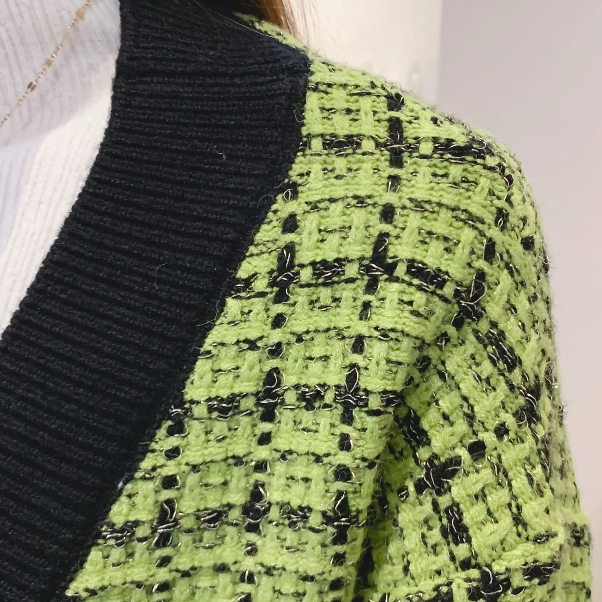 Outono inverno Плюс Размер feminino пуловер cuello en v tricot Женская клетчатая зимняя верхняя одежда sueter moda