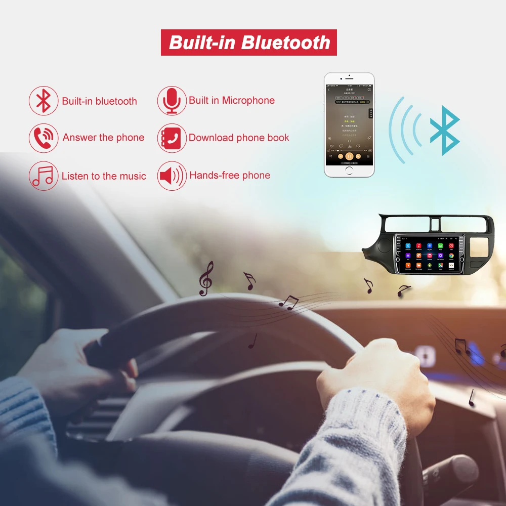 Bonroad 2Din " Android 8,1 автомобильный dvd-плеер Мультимедиа gps навигация Радио Видео плеер для KIA Rio K3 2012