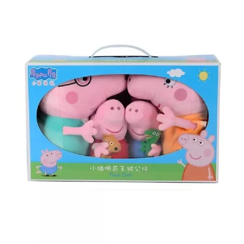 4 шт./компл. со Свинкой Пеппой; pigplush игрушка pigplush GeorgeFriend семейство розовых свиней вечерние кукла Свинки Пеппы; одежда в виде поросенка для детей подарок на год