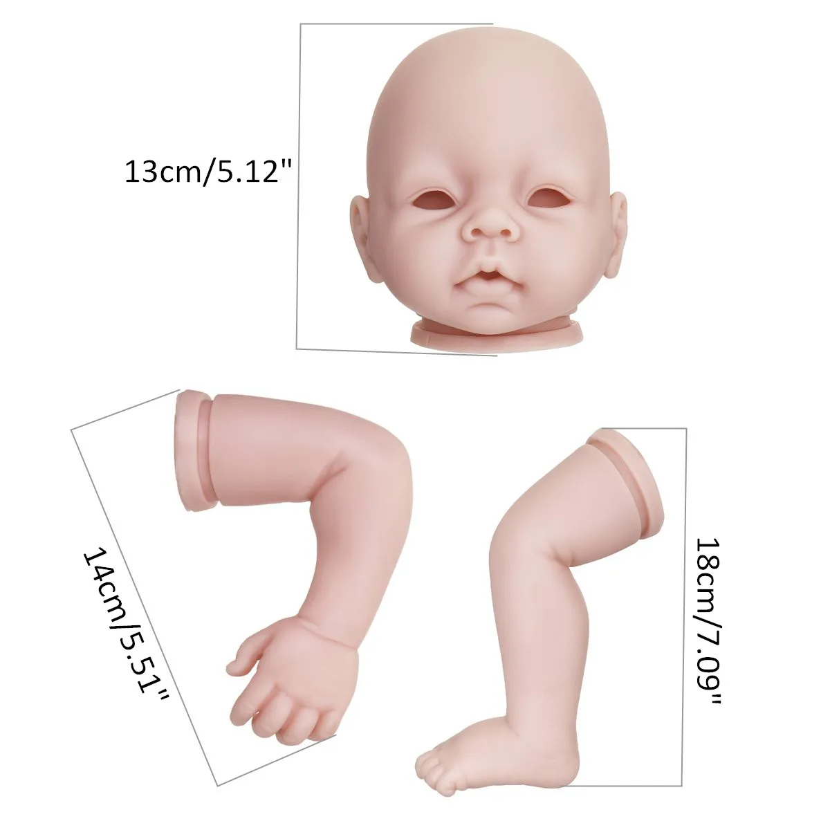 DIY Reborn Baby Doll силиконовые виниловые аксессуары реалистичные подарки для малышей без тела игрушка 3D