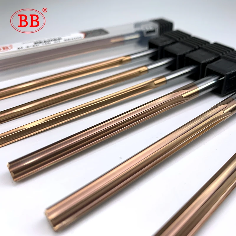 Carbide Reamer BB 1mm-20mm Coated Spiral Straight Flute H7 Chucking Metal Cutter 4 6 Flute CNC Tool