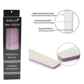 

10Pcs Per Box Nail Files 100/180 Nail Art File Nail Buffer Sandpaper Kit Set Available Manicure Pedicure Nail Strong Thick Lime