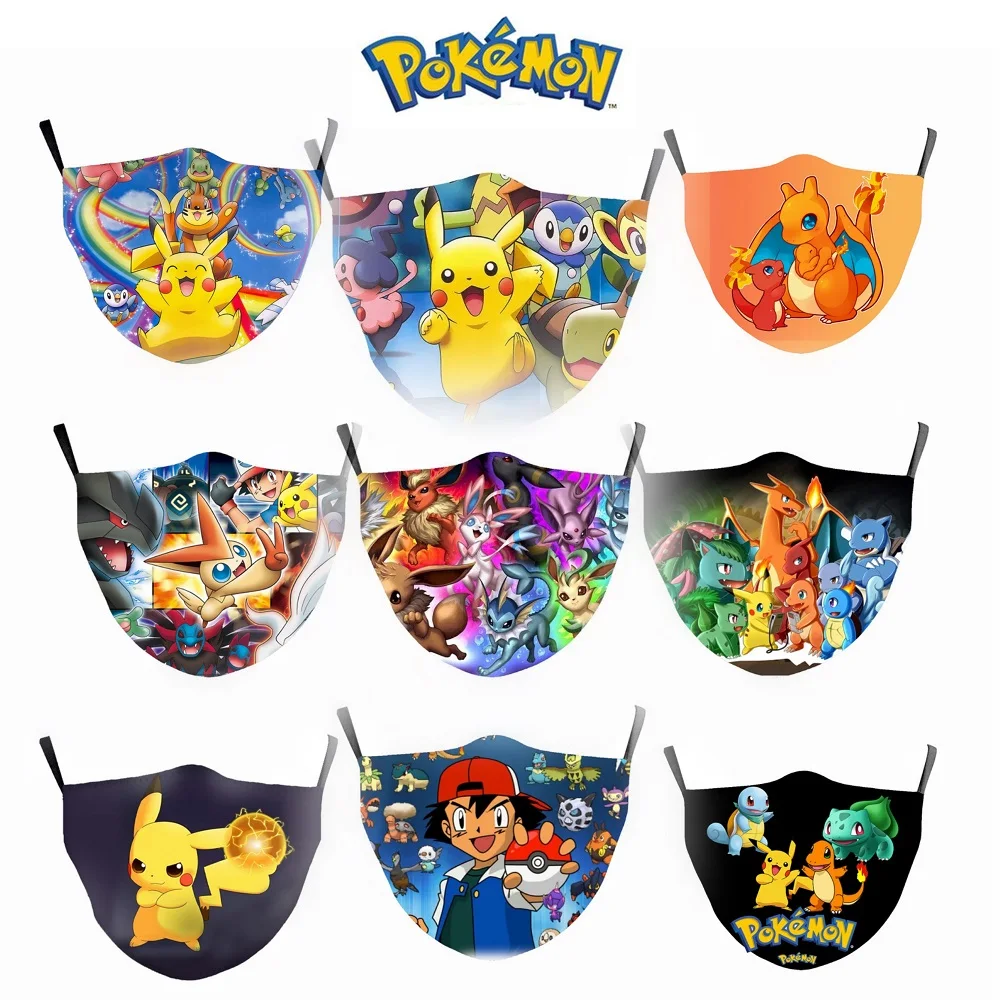 Adult Kid Pokemon Cosplay Masks Pikachu Charizard Beast Cartoon Anime Maska Child Reusable Dust Proof Mouth Washable Filter Mask | Игрушки и