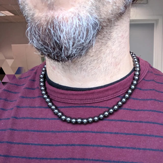 Nature Inspired Hematite Magnetic Necklace With Round Beads And Black Stone  Choker For Mens Sports And Health Gothic Jewelry From Jane012, $2 |  DHgate.Com