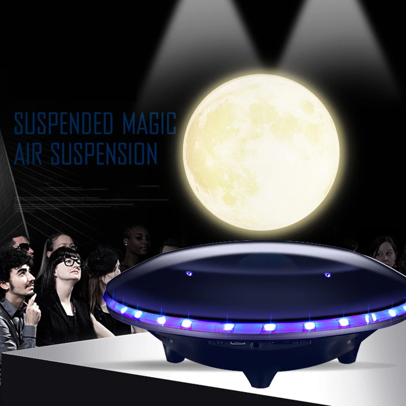 

Best Magnetic Levitating 3D Moon Lamp 360 Rotated Creative Bluetooth Audio Table Lamp Night Light Subwoofer USB Bedside Lamp EU
