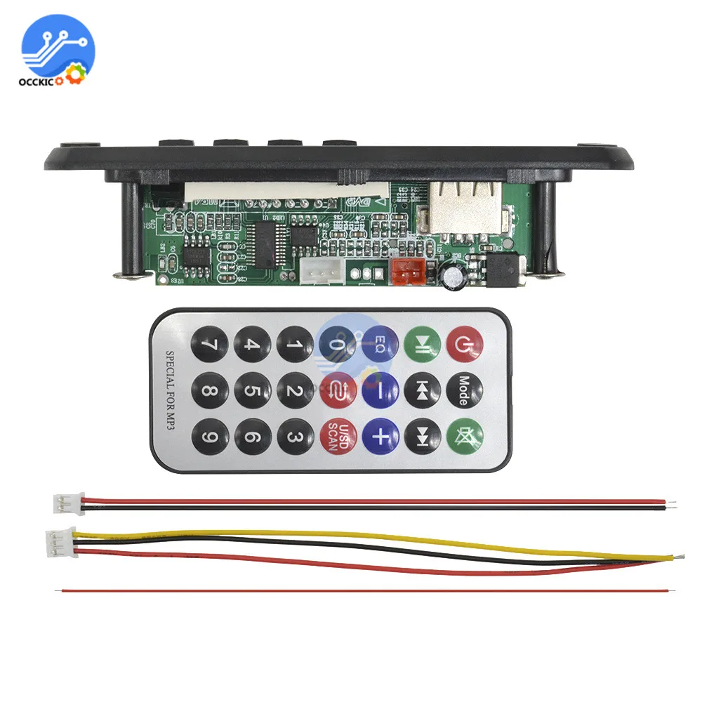 Car MP3 Decoder Board TF Card Radio FM USB Aux MP3 Music Player with LCD Screen Remote Control for Car Speaker DIY