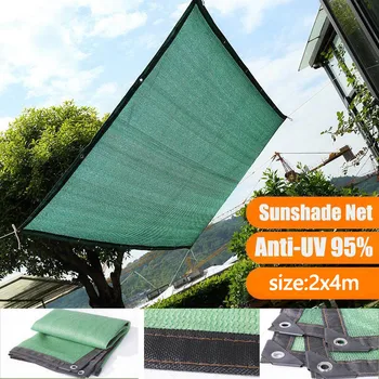 

2X4M Anti-UV Sunshade Net Outdoor Awning Canopy Garden Swimming Pool Shade Net Succulent Plant Cover Shelter -Green