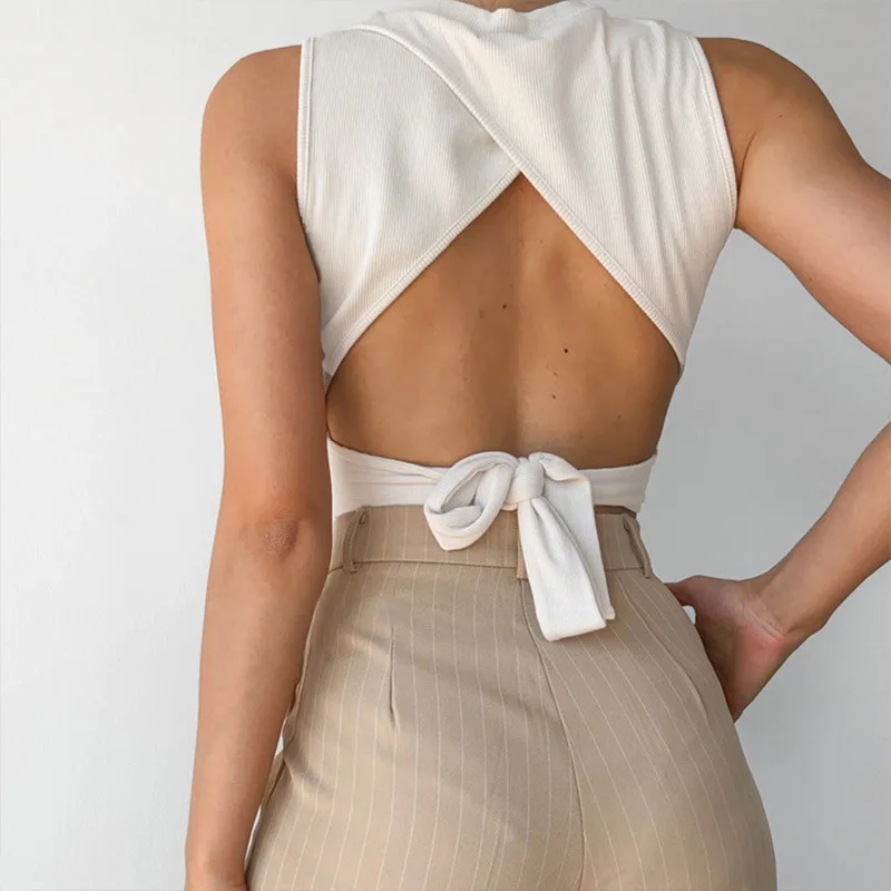 strappy cross back crop top