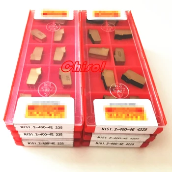 

free shipping high quality N151.2-400-4E 4225 / N151.2-400-4E 235 cnc carbide grooving inserts cutter single head grooving tips
