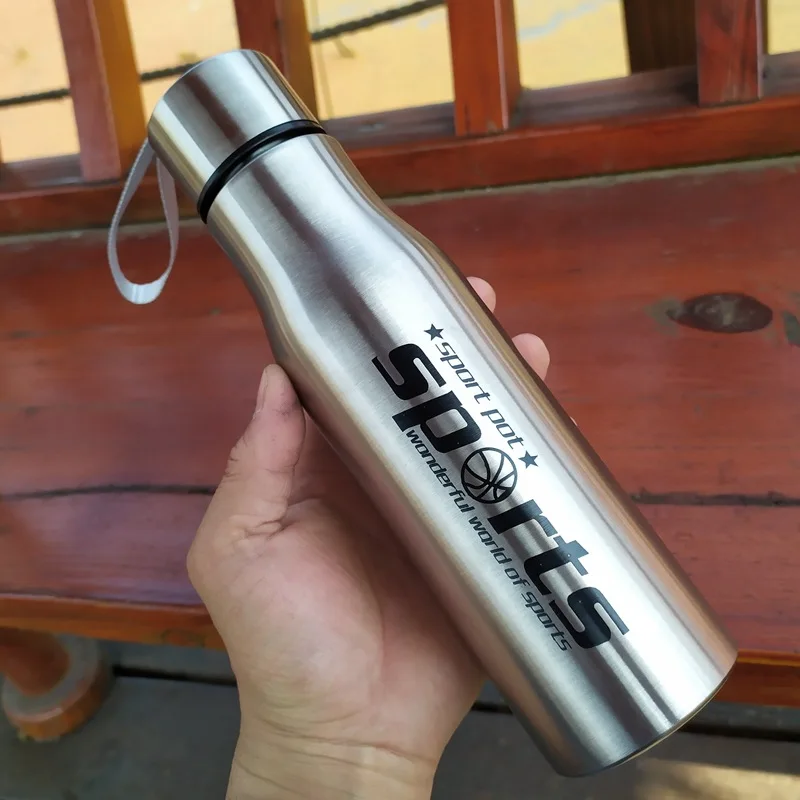

Single Layer Stainless Steel Water Bottle Sports Drink Bottle Kettle Large Mouth Keep Cold Water Bottles Hidro Flask Drinkware