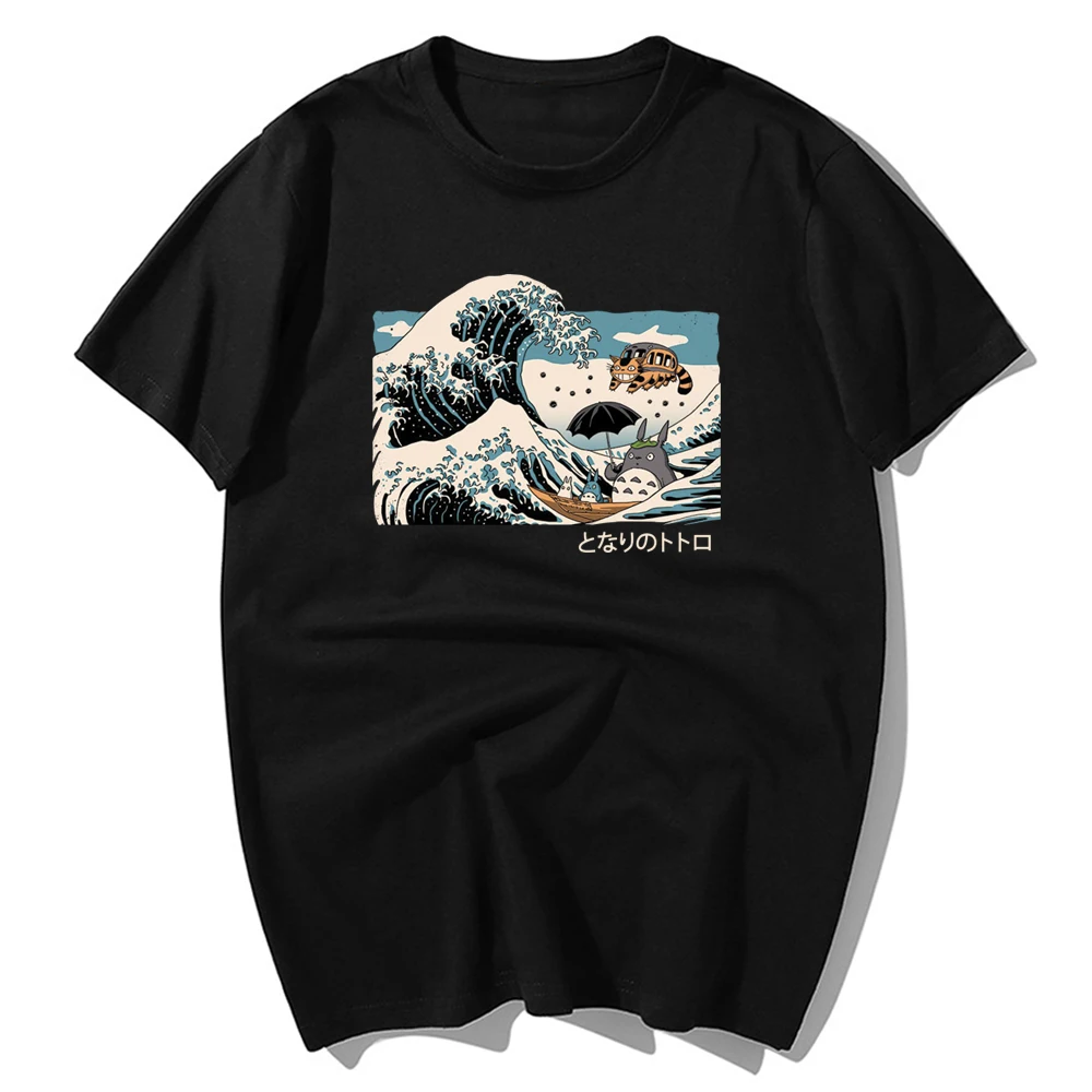 Classic Vintage Japanese Anime Tonari No Totoro Print T Shirt Funny Men Summer Casual Cotton Short Sleeve Tshirts Male Tops Tees
