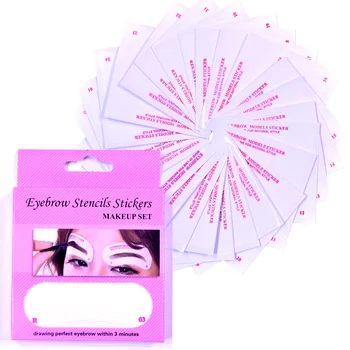 

White Eye Eyelash Extension Fabrics Pads Stickers/Eyebrow Ruler/Non Wovens Eyebrow Stencil Set Makeup Beauty Tool