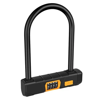 

SEWS-Bicycle Lock U-Shaped 4 Digit Coded Lock Bicycle Security Lock MTB Road Bike Cycling Anti-Theft Lock Riding Equipment