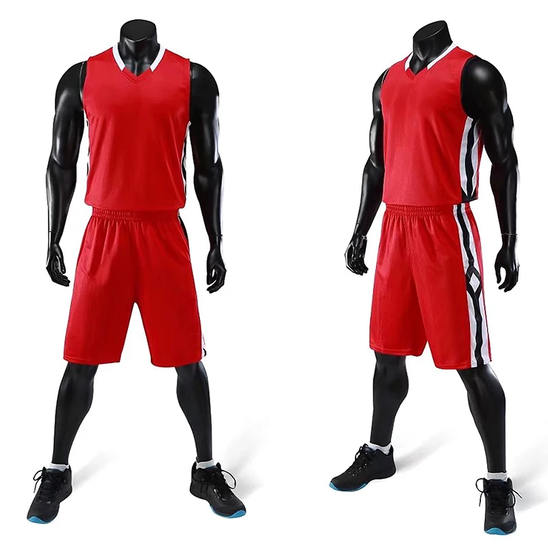 DIY баскетбольные майки, набор униформы, комплекты для детей и мужчин, двухсторонние баскетбольные рубашки, шорты, костюм, спортивная одежда, двусторонняя спортивная одежда - Цвет: 177red