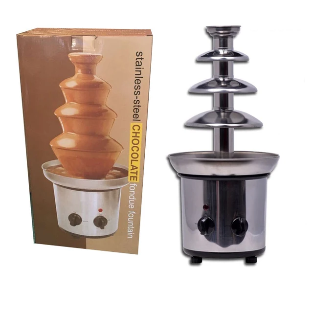 4 Layer Home DIY Chocolate Mixer Fountain Waterfall Stewing Pot Automatic Melting Tower Commercial