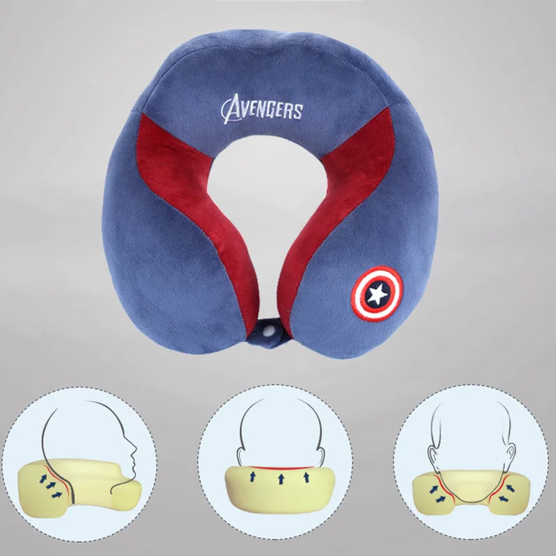 Супер герой Капитан путешествия подушка для шеи u-образный Супер Герой Мстители Железный человек Халк подушки для самолета дорожные аксессуары