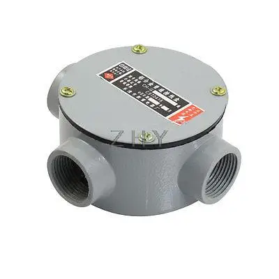 

G3/4" Threaded Four Hole Connecting Metal Round Water-Proof Junction Box w Pads