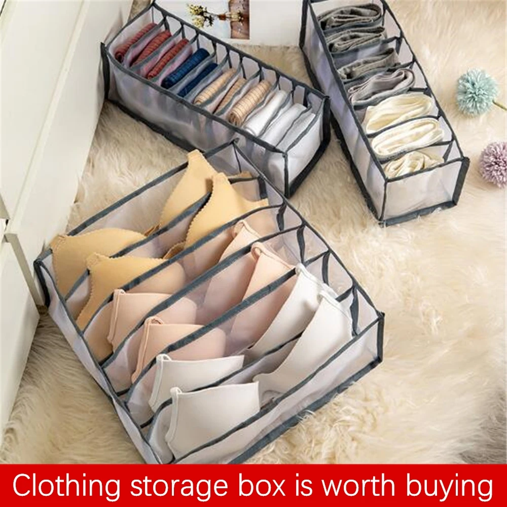 

Socks and underwear storage box with compartments, closet storage box, foldable drawer type household compartmental storage box