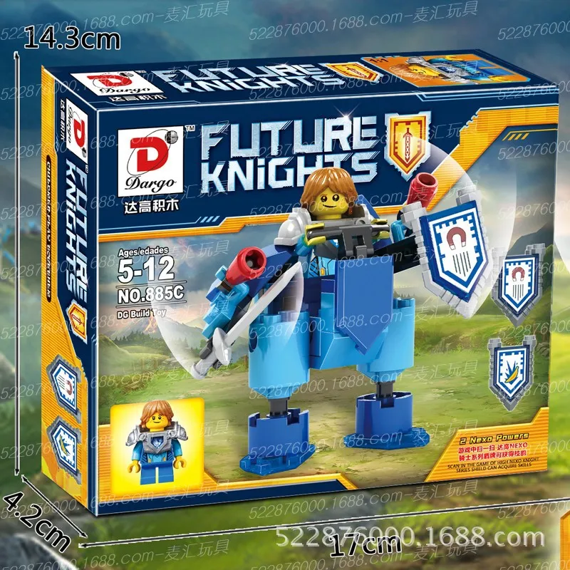 D бренд 885 A-D Future Element Knights Mech 4-Merlok Nexo сборные строительные блоки игрушки