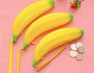 

by dhl or ems 100pcs Coin Purse Pencil Case Portable Novelty Cute Banana Silicone Pen Bag Wallet Pouch
