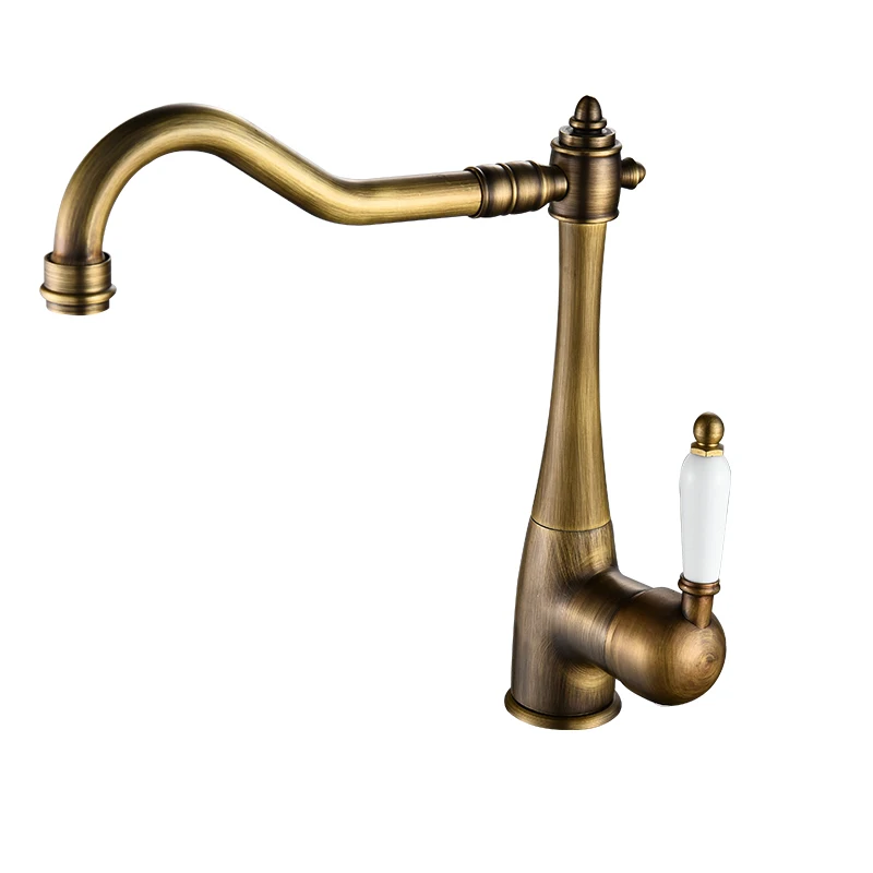 Antique Bronze Vidric смесители для кухни, смеситель на бортике, кран на 360 градусов для кухонного крана, вращающийся распылитель, смеситель Torneira Cozinha Elk4 - Цвет: Antique Bronze