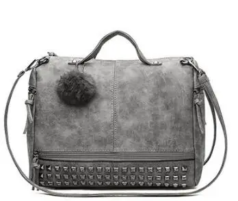 

Female Large Shoulder Messenger Bags 2019 NEW Handbag Women Casual Tote Bag High Quality Suede Leather Handbag with Fur Ball