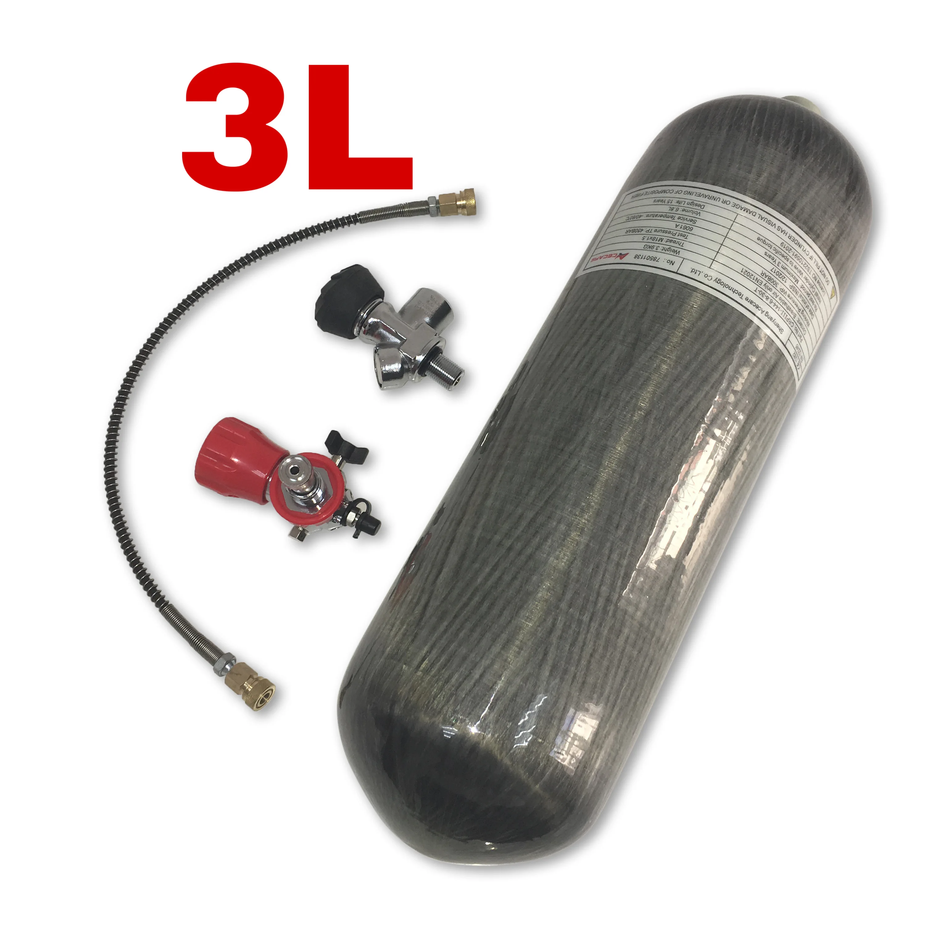 Acecare Pcp бак 2L/3L/6.8L CE углеродное волокно цилиндр акваланг Воздушный бак 4500psi воздушная винтовка ВВС Кондор Pcp клапан АЗС - Цвет: 3L