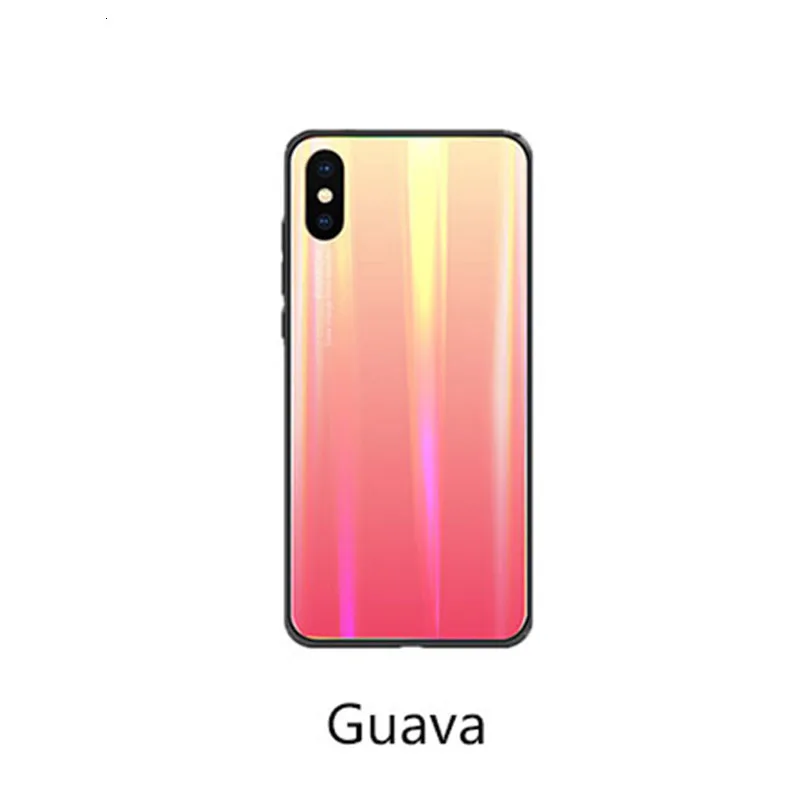 Guava Чехол для Xiaomi mi 8, роскошный противоударный чехол из закаленного стекла с силиконовой рамкой, Жесткий Чехол для Xiaomi mi 8 SE mi 9 SE A3 Lte mi 9 mi 6 x, чехол - Цвет: Guava