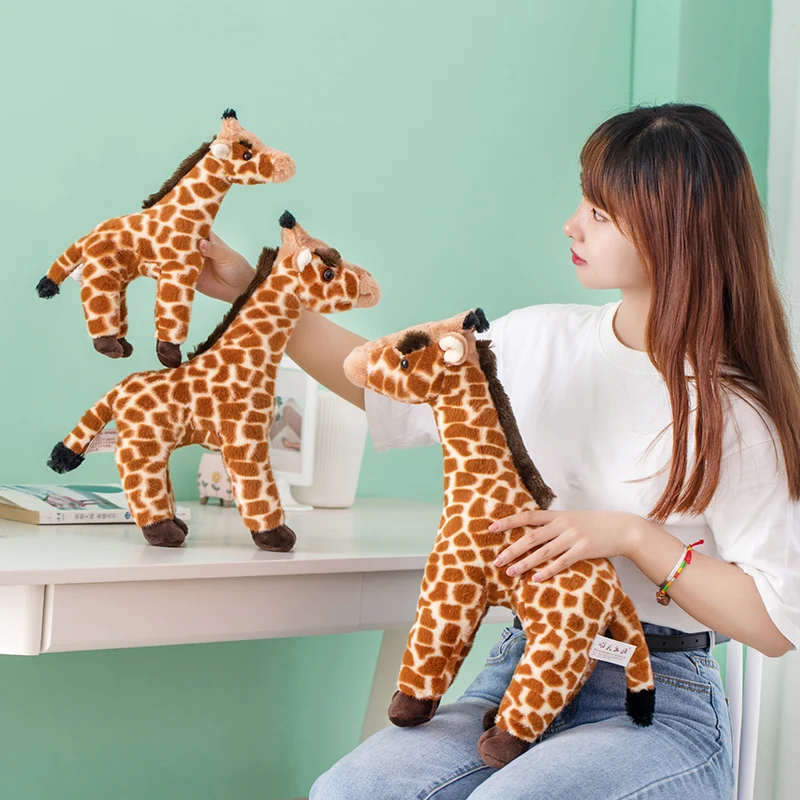 cute lifelike giraffe plush Toy Stuffed soft giraffes pillow real life wild animals soft doll