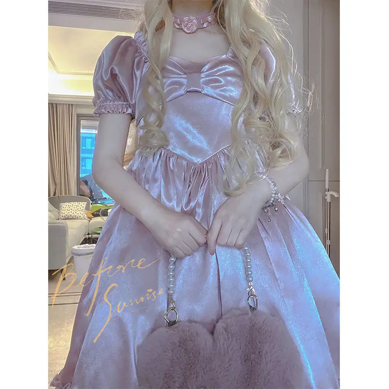Sweet Vintage Palace Lolita Dress Princess Girl French Elegant Princess Bowknot Dress Victorian Gothic Girl