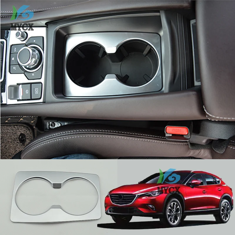 

For Mazda CX-4 CX4 CX 4 2016 2017 2018 ABS Chrome Car-styling water Cup holder frame decorative cover panel auto Accessories cas