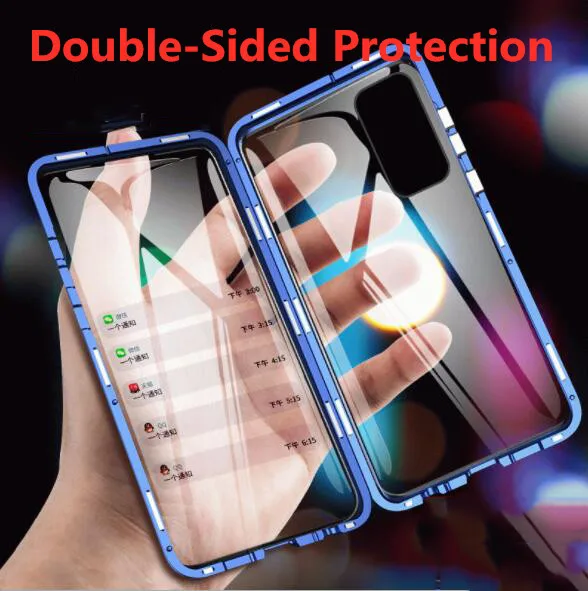 Metal Magnetic Case for Samsung A71 A51 A91 A50 A30S A50S A70 Double Sided Tempered Glass Anti-Scratch Mobile Covers Protective | Мобильные