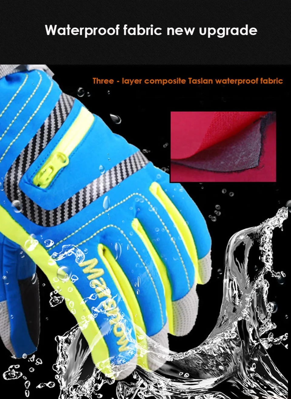 Windproof Waterproof Ski Gloves Warm Snowboard Gloves Non-slip Motorcycle Riding Winter Gloves Unisex Snow Gloves for Men Women