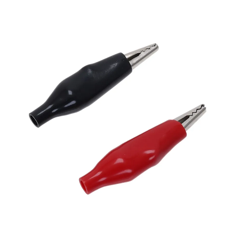 20 шт 27 мм черный красный мягкий пластиковый зонд с покрытием алигатор зажимы