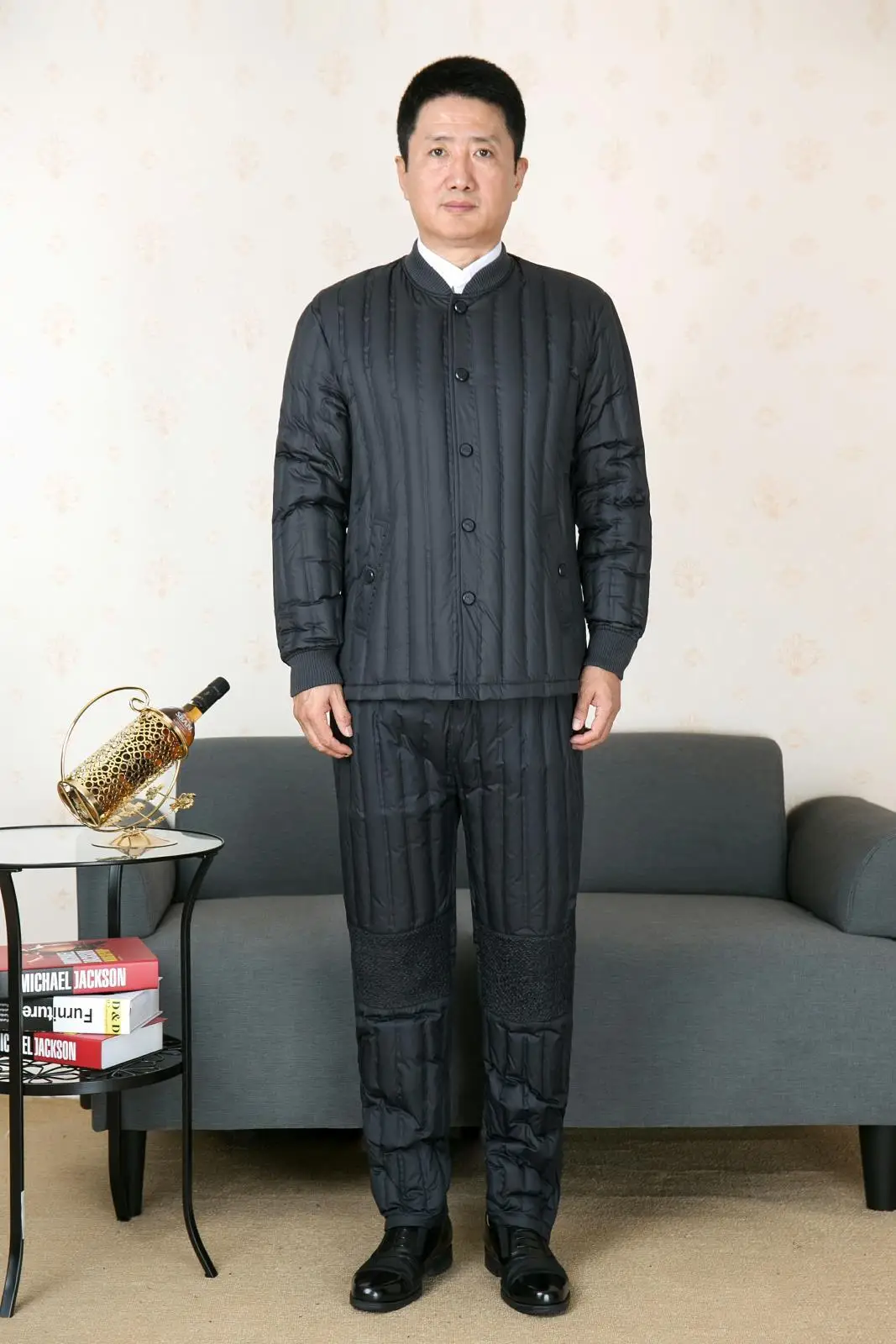 

New Style Winter Middle Aged And Elderly People Thin down Jacket Cotton-padded Clothes Men's Warm Old Man Dad Short Thin Inner W