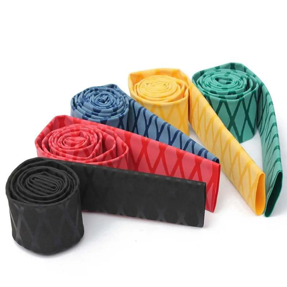 

100 * 2/2.5/3cm Non-slip Heat Shrink Wrap Tubing Fishing Rod Handle Insulation Waterproof Racket Handle Grip 4 Colors