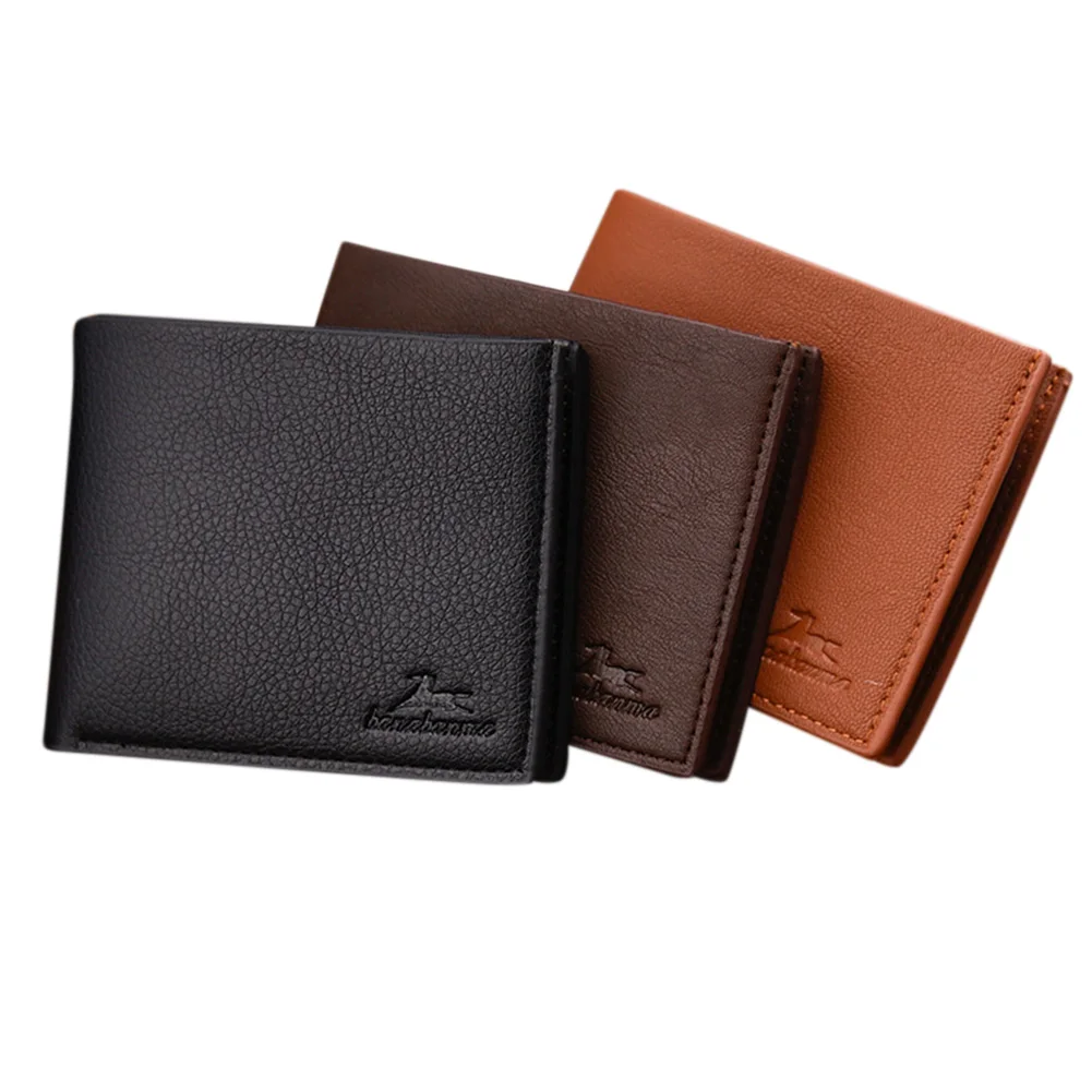 

Fashion Men Wallet Wearable Concise PU Leather Multi Position High Quality Designer Purse Money Clip Boys Teens Gift