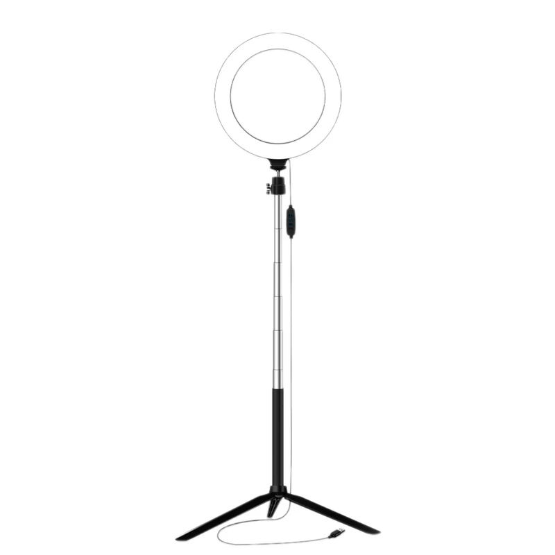 

FFYY-Photography Ring Light 20Cm LED Makeup Ring Lamp with Tripod USB Plug for Live Stream Youtube Video