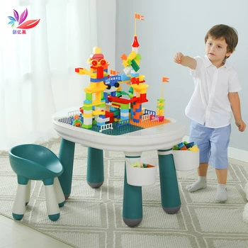 

Building Block Desk Big Size Compatible Kids Activity Table Classic Blocks Table Learning Desk Study Table Toys For Children