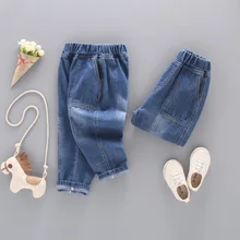 Новинка года; Детские осенние свободные штаны; джинсы для мальчиков и девочек; брюки для папы; детские ковбойские брюки в Корейском стиле