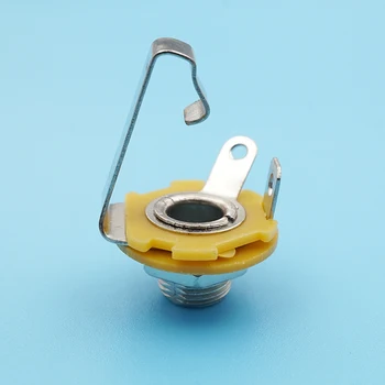 

200pcs 6.5mm Audio Microphone Plug Audio Mic Mono Socket 6.5mm Metal Sophomore Plug Connector Can Be Fixed Socket Panel Adapter