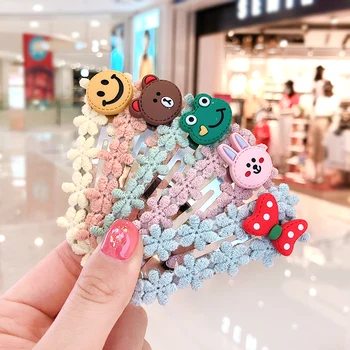 

Children Cute Color Cartoon Fresh Fruit Hollow Ornament Hair Clips Girls Knitting Lace Barrettes Hairpins Kids Hair Accessories